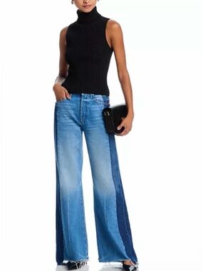 MOTHER The Tux Sidestepper Sneak Fray Wash: Double Stacked Size 34